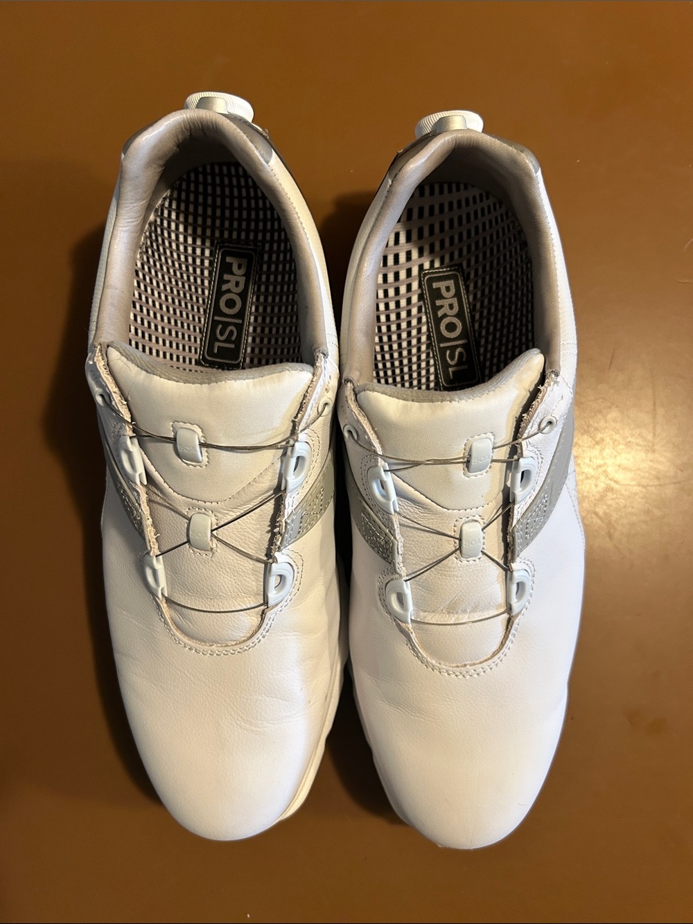 FootJoy Pro/SL BOA Men's Golf Shoe in the White/Grey 10 1/2 Wide